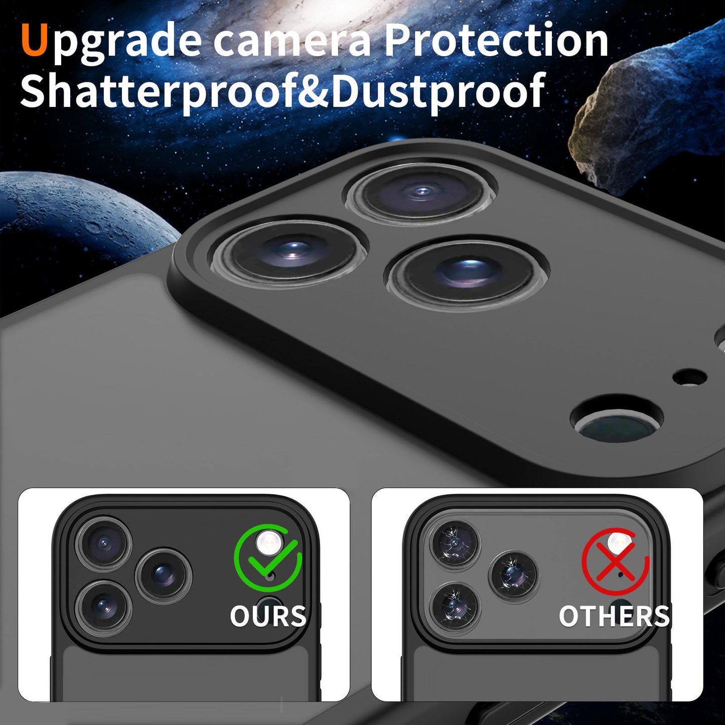 Black Overpowered Minimalist | Military Grade iPhone Case